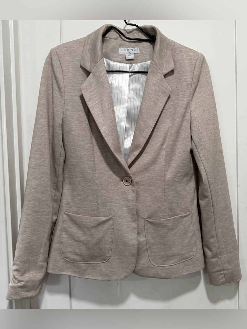 Cotton On Women's Taupe Stretch Single-Button Blazer